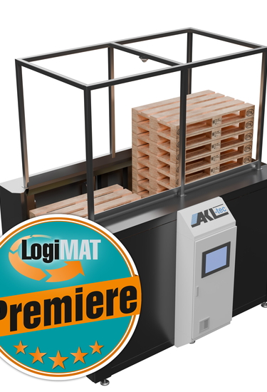 Pallet inspection system featuring the LogiMAT logo