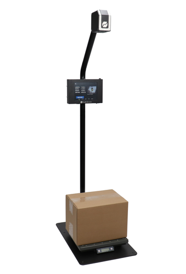 CubiScan 75 pro mit Paket auf Messfläche