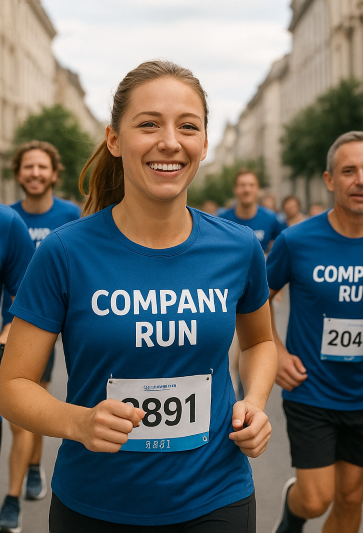 Menschen die bei einem Firmenlauf mitmachen