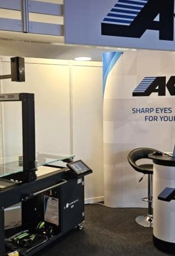 Exhibition booth with a CubiScan