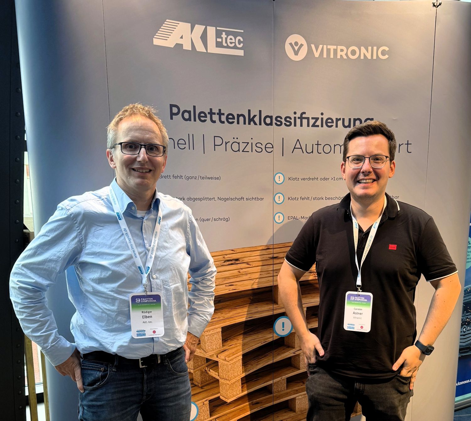 AKL-tec and VITRONIC presented themselves at a joint booth at the Pallet Symposium.